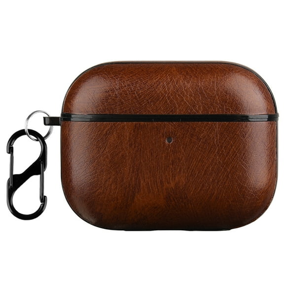Dteck for AirPods Pro 3 Leather Case with Keychain,Front LED Visible Protective Cover for AirPods Pro 3rd Generation 2025 Wireless Charging Shockproof Case,Coffee