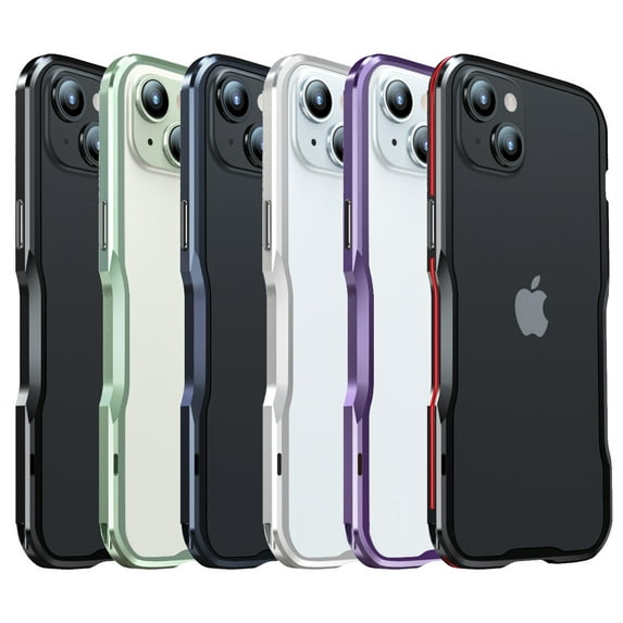 Dteck Aluminum Alloy Bumper for iPhone 15 Plus 6.7 Inch Bumper Case Frame No Back Slim Cool Design Raised Edge Protection with Screws Driver,Black+Red