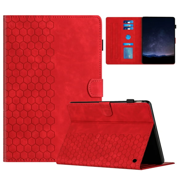 Dteck for Amazon Fire HD 10 Case(13th/11th Generation,2023/2021 Release), Mangetic Smart Auto Wake Up Sleep Premium PU Leather Folio Stand Cover Flip Shell with Card Slot Pen Holder Tablet, Red