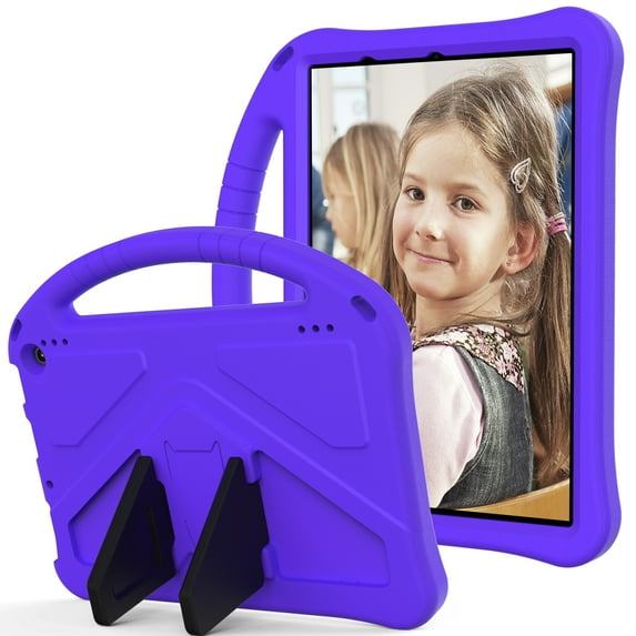 Dteck for Amazon Fire HD10/HD10 Plus 13th 10th Generation (2023/2021) Tablet Case for Kids - Durable Lightweight EVA Shockproof Protective Handle Stand Cover,Purple