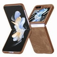 thumbnail image 1 of Dteck Anti-Drop Case for Samsung Galaxy Z Flip 5, Elegant Retro Soft PU Leather Slim Full Body Hard Frame Military Grade Protection for Z Flip 5 Case 5G,Brown, 1 of 8
