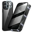 thumbnail image 1 of Dteck Anti-Peeping Case for iPhone 15 Pro Max, Full Body Privacy Screen Protector Camera Lens Protector Clear Double Sided Tempered Glass Magnetic Metal Bumper Cover for iPhone 15 Pro Max,Black, 1 of 6
