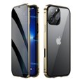 thumbnail image 1 of Dteck Anti Peeping Case for iPhone 16 Pro, 360 Degree Full Body Cover with Privacy Tempered Glass Screen Protector & Camera Cover, Magnetic Adsorption Metal Bumper for iPhone 16 Pro,Gold, 1 of 7