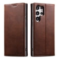 thumbnail image 1 of Dteck for Apple Samsung Galaxy S25, Shockproof Flip Wallet PU Leather Magnetic Protective Cover with RFID Blocking 3 Card Slots Stand TPU Interior Case, Brown, 1 of 5
