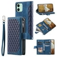 thumbnail image 1 of Dteck for Apple iPhone 11 Case,Full Protection Zipper Purse Magnetic Closure Folio Card Slots Wallet Kickstand Phone Cover with Wrist Strap & Shoulder Strap,Blue, 1 of 14