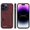 thumbnail image 1 of Dteck for Apple iPhone 11 Pro Max Hard Shell, Luxury Premium PU Leather Wallet Case with Card Holder, Shockproof Back Flip Hard Slim Rugged Protective Cover, winered, 1 of 4