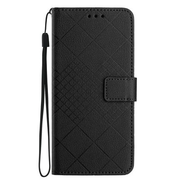 Dteck for Apple iPhone 11 Pro Max Magnetic Case, Premium PU Leather Folio Flip Wallet Case with Card Holder Cash Slot Lanyard Strap Kickstand Function Embossed Pattern Slim Shockproof Cover, black