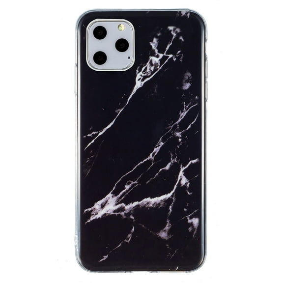 Dteck for Apple iPhone 11 Pro Max Phone Case,Hybrid Marble Texture Luxury Fashion Soft Silicone TPU Ultra Slim Shockproof Protective Cover,Black Marble