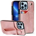 thumbnail image 1 of Dteck for Apple iPhone 11 Pro Max Slim Case, Shockproof Premium PU Leather Soft TPU Business Cover with Wrist Strap Kickstand Flip Stand Protection Case, rosegold, 1 of 1