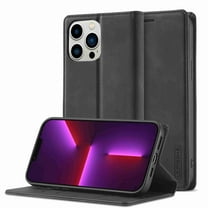 Dteck for Apple iPhone 13 Case with Card Holder Magnetic Premium Leather Flip Wallet Case Business / Classical Protective Cover with Kickstand Cover for iPhone 13, Black