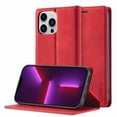 thumbnail image 1 of Dteck for Apple iPhone 13 Case with Card Holder Magnetic Premium Leather Flip Wallet Case Business / Classical Protective Cover with Kickstand Cover for iPhone 13, Red, 1 of 6