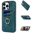 thumbnail image 1 of Dteck for Apple iPhone 13 Pro (6.1") Case with Credit Card Holder Slots & Ring Stand Kickstand PU Leather and Soft TPU Shockproof Slim Fit Protective Phone Cover,Blue, 1 of 8