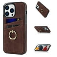 thumbnail image 1 of Dteck for Apple iPhone 13 Pro (6.1") Case with Credit Card Holder Slots & Ring Stand Kickstand PU Leather and Soft TPU Shockproof Slim Fit Protective Phone Cover,Coffee, 1 of 8