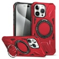 thumbnail image 1 of Dteck for Apple iPhone 13 Pro Magnetic Rugged Case, Shockproof Heavy Duty Military Anti-Slip Scratch Resistant Ring Stand Ultra Slim Hard PC Magnetic Rugged Protective Armor Cover, red, 1 of 8