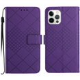 thumbnail image 1 of Dteck for Apple iPhone 13 Pro Max Magnetic Case, Premium PU Leather Folio Flip Wallet Case with Card Holder Cash Slot Lanyard Strap Kickstand Function Embossed Pattern Slim Shockproof Cover, purple, 1 of 8