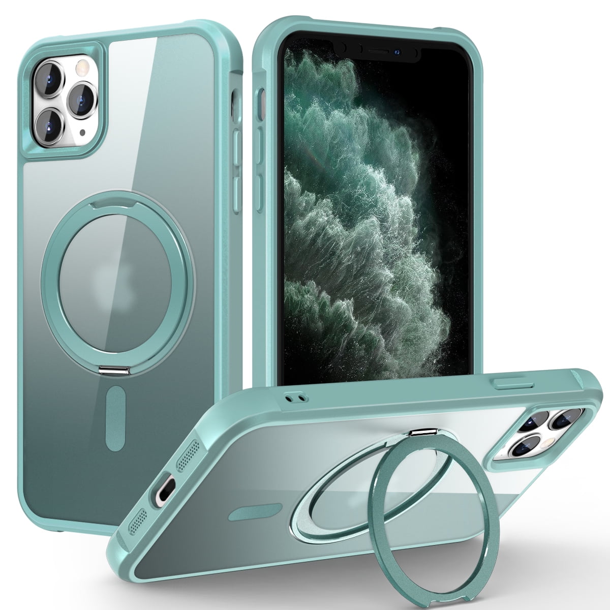 YUYAN-Design For IPhone 17 Case, Compatible With Magsafe [Premium Invisible Magnetic Ring Stand Military Drop Protection Full Camera Guard Translucent Matte Sli - View #5