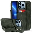 thumbnail image 1 of Dteck for Apple iPhone 13 Pro Max Slim Case, Shockproof Premium PU Leather Soft TPU Business Cover with Wrist Strap Kickstand Flip Stand Protection Case, green, 1 of 6
