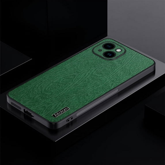 Dteck for Apple iPhone 13 Slim Case, Shockproof Premium PU Leather Business Phone Case Anti-Slip Scratch Resistant Ultra Slim Hard PC Rugged Protective Flip Cover, green