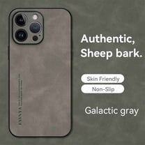 Dteck for Apple iPhone 14 Plus Anti-scratch Case, Luxury Premium Leather Stylish Soft Grip Shockproof Anti-Scratch Classic Business Protection Case Cover, gray