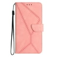 thumbnail image 1 of Dteck for Apple iPhone 14 Plus Magnetic Wallet Case, Shockproof Card Holder Kickstand Flip Embossed Spliced Lanyard Protective Soft PU Leather Cover, pink, 1 of 8