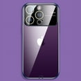 thumbnail image 1 of Dteck for Apple iPhone 14 Pro Clear Case, Shockproof Window Glass Lens Camera Protector Women Men Luxury Logo View Slim Fit Lightweight Wireless Charging Phone Case, darkpurple, 1 of 7