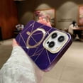 thumbnail image 1 of Dteck for Apple iPhone 14 Pro Compatible with MagSafe Cover, Magnetic Electroplating Plating Ultra-Thin Bumper Frameless Borderless Design with Full Camera Lens Protector Case for Women Men, purple, 1 of 1