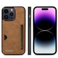 thumbnail image 1 of Dteck for Apple iPhone 14 Pro Hard Shell, Luxury Premium PU Leather Wallet Case with Card Holder, Shockproof Back Flip Hard Slim Rugged Protective Cover, brown, 1 of 1