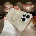 thumbnail image 1 of Dteck for Apple iPhone 14 Pro Max Compatible with MagSafe Cover, Magnetic Electroplating Plating Ultra-Thin Bumper Frameless Borderless Design with Full Camera Lens Protector Case for Women Men, gold, 1 of 1