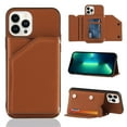thumbnail image 1 of Dteck for Apple iPhone 14 Pro Max Wallet Case with Card Holder, PU Leather Kickstand Card Slots Case, Double Magnetic Clasp and Durable Shockproof Cover 6.7 Inch, Brown, 1 of 5