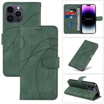 Dteck for Apple iPhone 14 Pro Wallet Case, Premium PU Leather Flip Folio Card Holders Kickstand Book Folding Case with Detachable Wrist Strap Shockproof Protective Cover, green