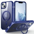 thumbnail image 1 of Dteck for Apple iPhone 15 Plus with Magnetic Invisible Stand Military Drop Protection Case, Shockproof Compatible with MagSafe Slim Rugged Matte Ring Holder Holder Phone Case for Men Women, darkblue, 1 of 1