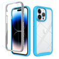 thumbnail image 1 of Dteck for Apple iPhone 15 Plus Shockproof Case, Military Grade Drop Tested Translucent with Screen Protector, Slim Protective Matte Hard Clear Back & Soft Edge Cover Phone Case, Blue, 1 of 6