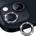 thumbnail image 1 of Dteck for Apple iPhone 15 Pro 3D Bling Diamond Ring Les Cover, Shockproof Drop Protection 9H Tempered Glass Camera Cover Metal Ring Case Friendly Scratch Resistant Camera Lens Protector, black, 1 of 5
