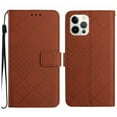 thumbnail image 1 of Dteck for Apple iPhone 15 Pro Magnetic Case, Premium PU Leather Folio Flip Wallet Case with Card Holder Cash Slot Lanyard Strap Kickstand Function Embossed Pattern Slim Shockproof Cover, brown, 1 of 8