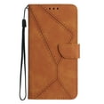 thumbnail image 1 of Dteck for Apple iPhone 15 Pro Magnetic Wallet Case, Shockproof Card Holder Kickstand Flip Embossed Spliced Lanyard Protective Soft PU Leather Cover, brown, 1 of 8