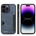 thumbnail image 1 of Dteck for Apple iPhone 15 Pro Max Hard Shell, Luxury Premium PU Leather Wallet Case with Card Holder, Shockproof Back Flip Hard Slim Rugged Protective Cover, blue, 1 of 4