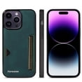 thumbnail image 1 of Dteck for Apple iPhone 15 Pro Max Hard Shell, Luxury Premium PU Leather Wallet Case with Card Holder, Shockproof Back Flip Hard Slim Rugged Protective Cover, green, 1 of 4