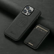 Dteck for Apple iPhone 15 Pro Max Heavy Duty Case, Wallet Case Magsafe Compatible,with Card Holder Detachable Magnetic 2 in 1 for Women Men Flip Stand PU Leather Magnetic Cover, black