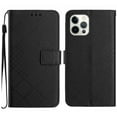thumbnail image 1 of Dteck for Apple iPhone 15 Pro Max Magnetic Case, Premium PU Leather Folio Flip Wallet Case with Card Holder Cash Slot Lanyard Strap Kickstand Function Embossed Pattern Slim Shockproof Cover, black, 1 of 8