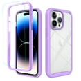 thumbnail image 1 of Dteck for Apple iPhone 15 Pro Max Shockproof Case, Military Grade Drop Tested Translucent with Screen Protector, Slim Protective Matte Hard Clear Back & Soft Edge Cover Phone Case, Purple, 1 of 6