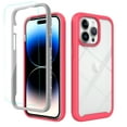 thumbnail image 1 of Dteck for Apple iPhone 15 Pro Max Shockproof Case, Military Grade Drop Tested Translucent with Screen Protector, Slim Protective Matte Hard Clear Back & Soft Edge Cover Phone Case, Pink, 1 of 6