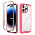 thumbnail image 1 of Dteck for Apple iPhone 15 Pro Shockproof Case, Military Grade Drop Tested Translucent with Screen Protector, Slim Protective Matte Hard Clear Back & Soft Edge Cover Phone Case, Pink, 1 of 6