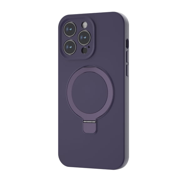 Dteck for Apple iPhone 15 Silicone Case, Magnetic Stand Compatible with Mag Safe Accessory Military Drop Protection Slim Shockproof Protective Phone Cover, darkpurple