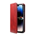 thumbnail image 1 of Dteck for Apple iPhone 16E (2025), Shockproof Flip Wallet PU Leather Magnetic Protective Cover with RFID Blocking 3 Card Slots Stand TPU Interior Case, Red, 1 of 2