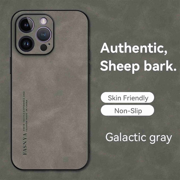 Dteck for Apple iPhone X / XS Anti-scratch Case, Luxury Premium Leather Stylish Soft Grip Shockproof Anti-Scratch Classic Business Protection Case Cover, gray