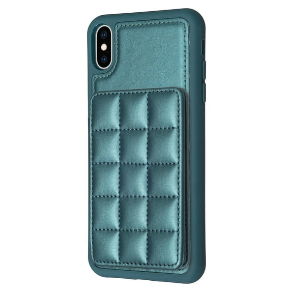 Dteck for Apple iPhone XR Card Holder Back Case with Pockets, Premium PU Leather ID Cash Credit Slots Magnetic Kickstand Flip Folio Slim Hard Protective Cover, green