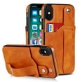 thumbnail image 1 of Dteck for Apple iPhone XS Max Slim Case, Shockproof Premium PU Leather Soft TPU Business Cover with Wrist Strap Kickstand Flip Stand Protection Case, khaki, 1 of 7