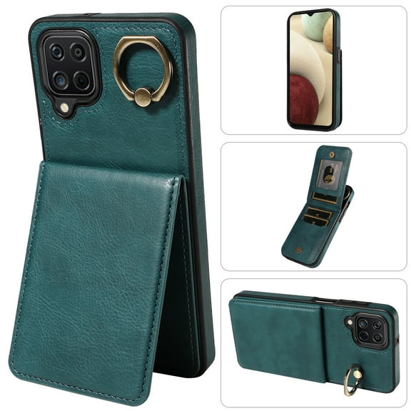 Dteck for Apple iPhone XS Max Wallet Card Case, Shockproof Ring Holder Stand Slim PU Leather Phone Case for Men Women Thin Rugged Protective Cover, green