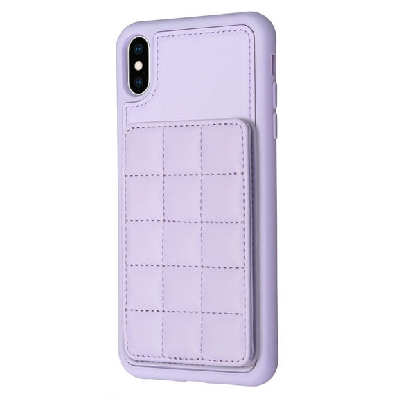Dteck for Apple iPhone XS/X Card Holder Back Case with Pockets, Premium PU Leather ID Cash Credit Slots Magnetic Kickstand Flip Folio Slim Hard Protective Cover, purple