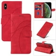 thumbnail image 1 of Dteck for Apple iPhone XS/X Wallet Case, Premium PU Leather Flip Folio Card Holders Kickstand Book Folding Case with Detachable Wrist Strap Shockproof Protective Cover, red, 1 of 1